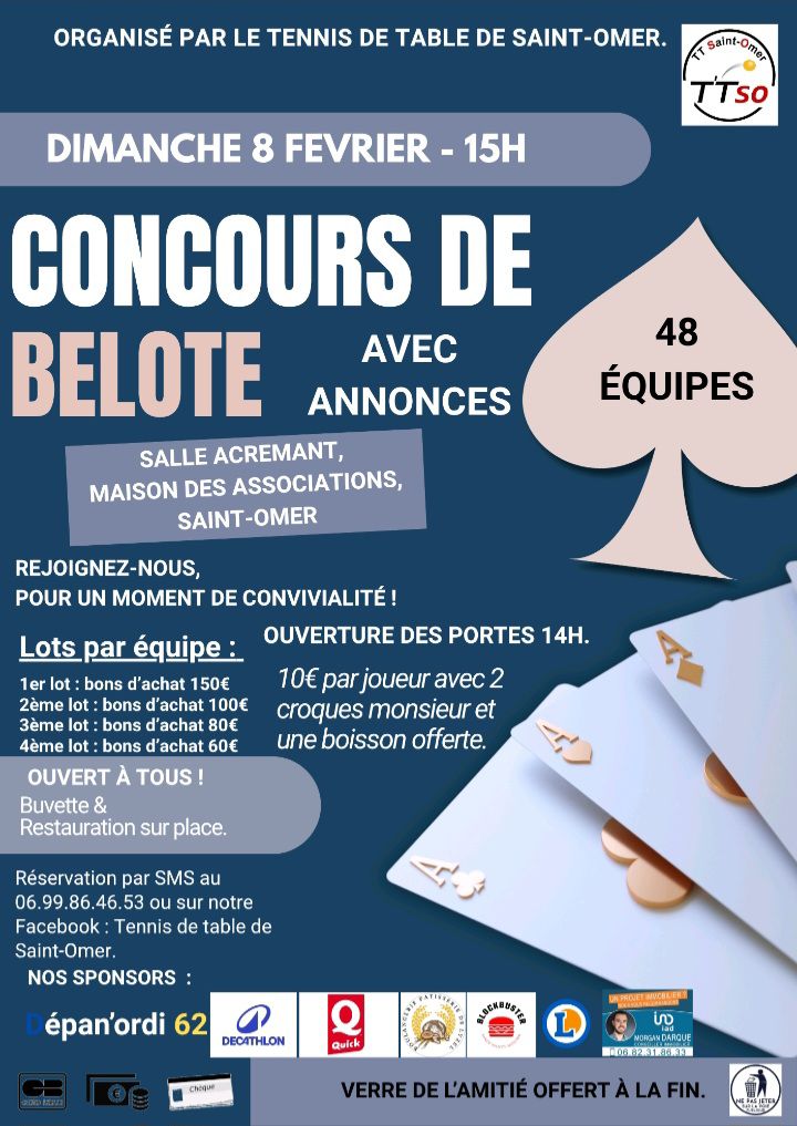 Concours de Belote du tennis de table de Saint-Omer 