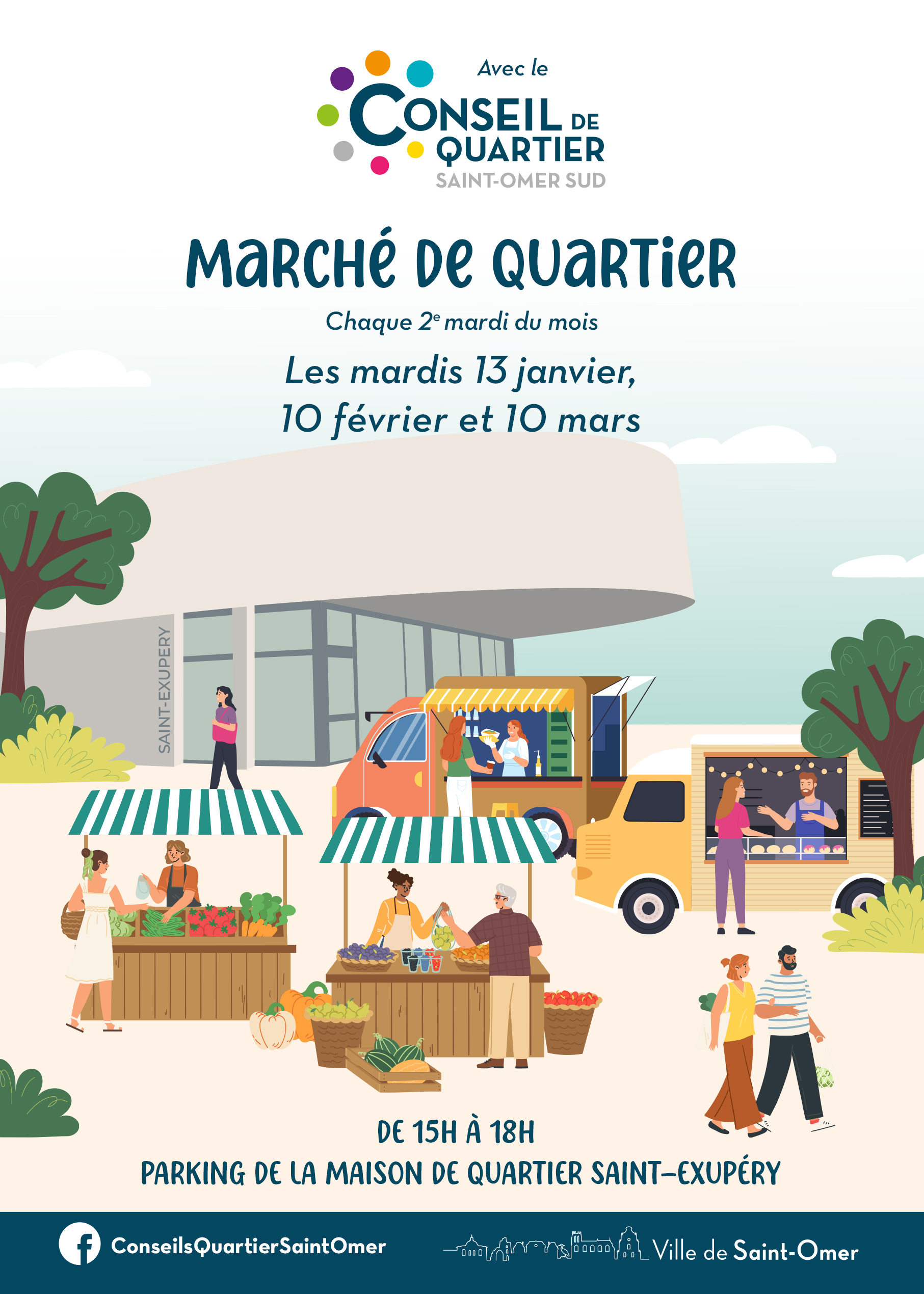 Marchés de quartier du Conseil de Quartier Saint-Omer Sud 
